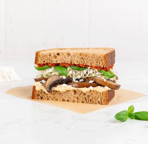 Grilled Portobello and Hummus Sandwich