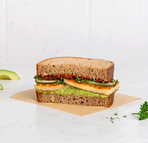 Mediterranean Grilled Halloumi Sandwich